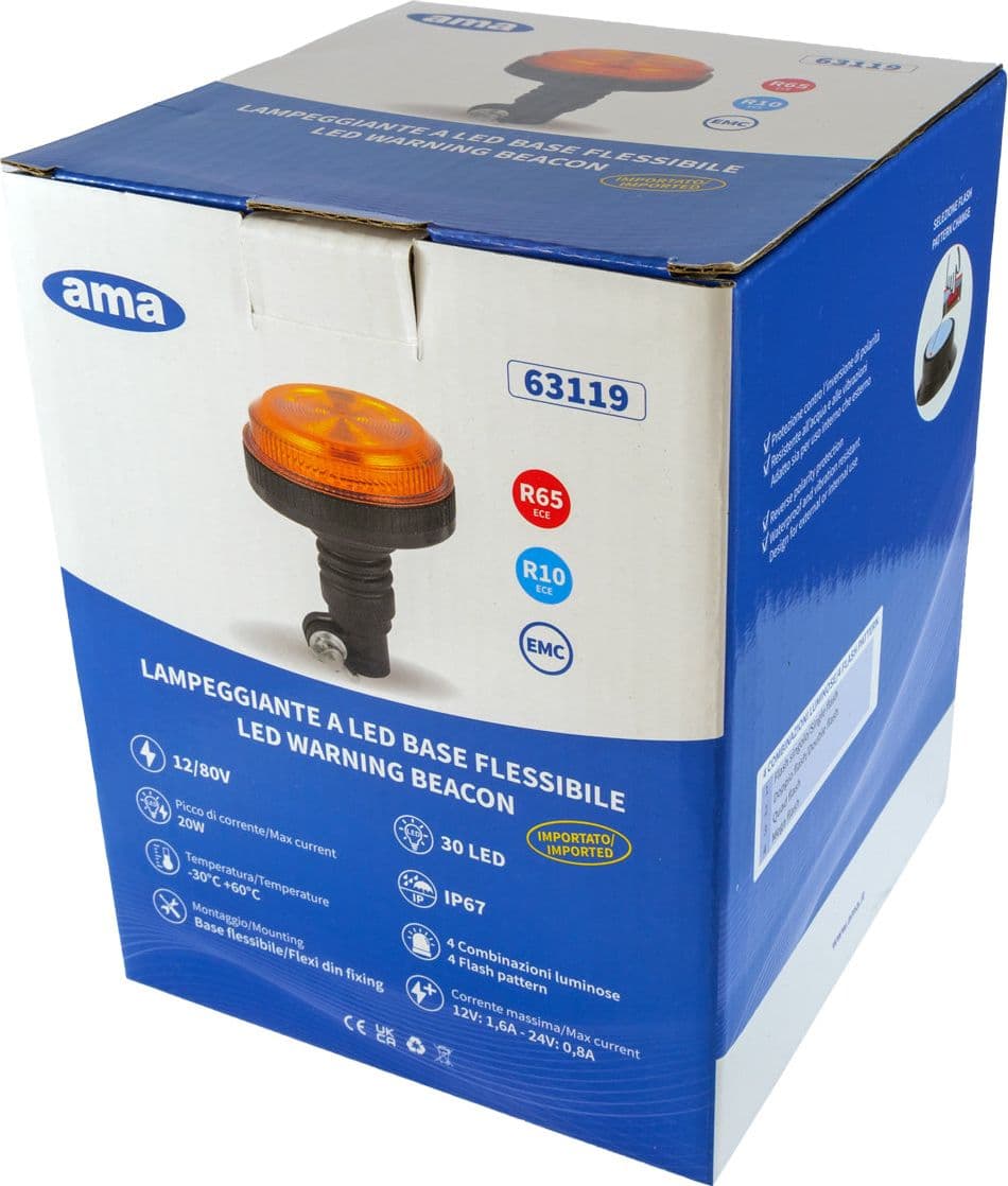 Lampeggiante a LED 12-24V base a baionetta 144x111mm - 5