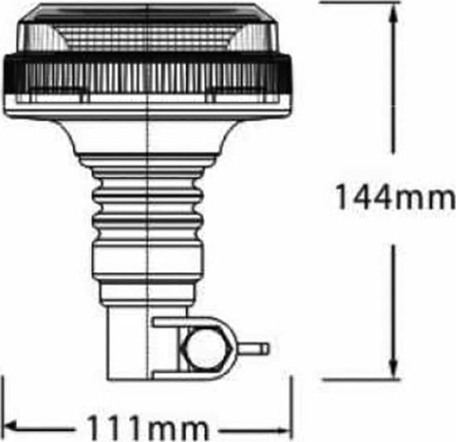 Lampeggiante a LED 12-24V base a baionetta 144x111mm - 7