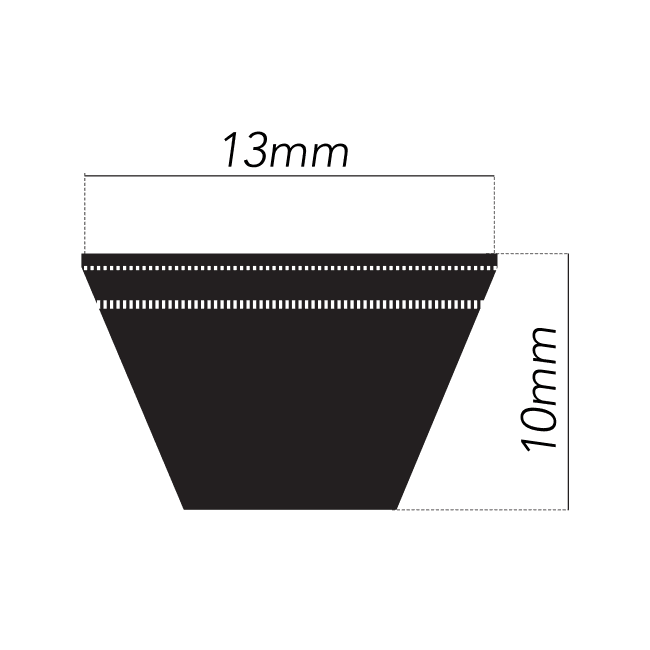 Cinghia standard in gomma AVX13,sviluppo esternomm 1100 - 3