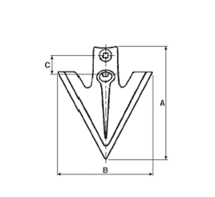 Vomerina sarchiante 200x200mm per ancora estirpatore - 3