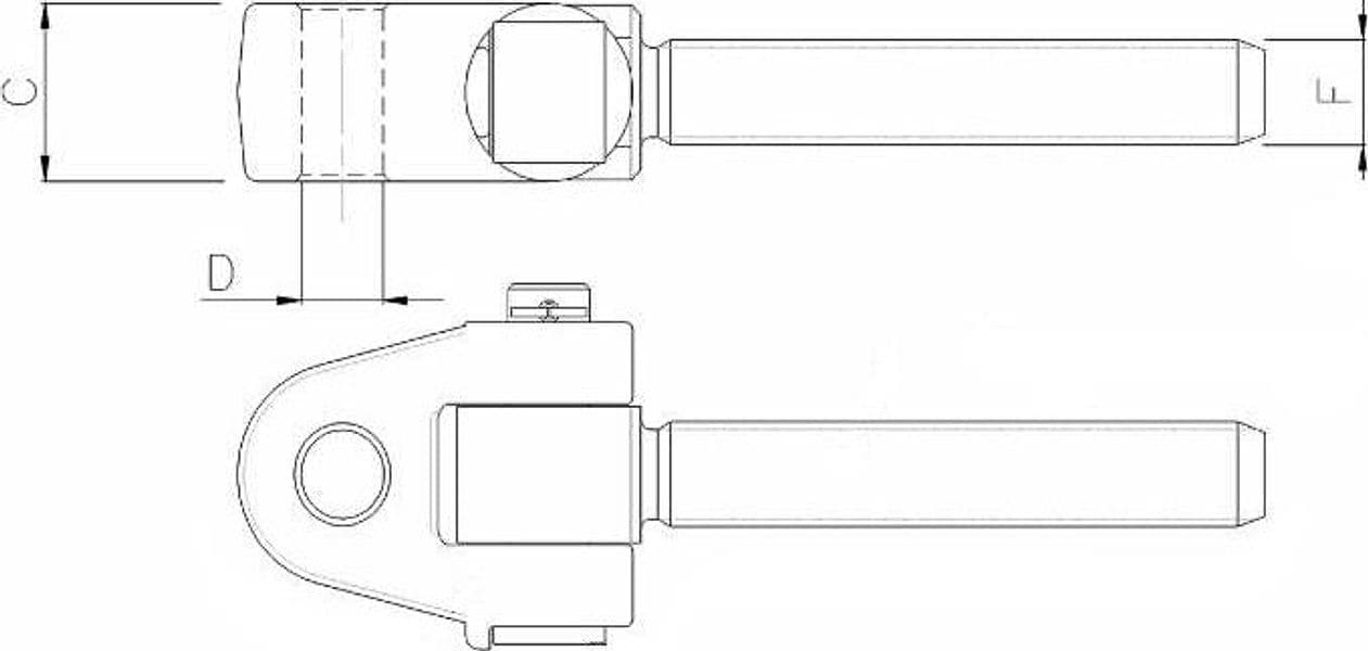 Attacco snodato Ø 32 spessore 51mm filettato M36x3 destro - 2