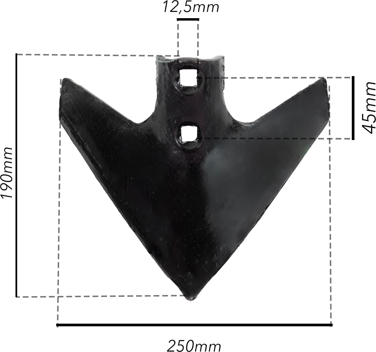 Vomerina triangolare Ama di tipo Adige per molle quadre da 250x190mm - 4