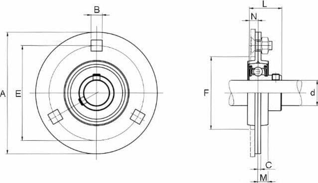 Supporto Flangia Tonda SBPF 204 Ø Cuscinetto 20mm confezione da 2 pezzi - 2