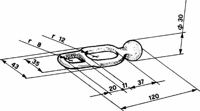 Doppio anello fermo per cerniere l=120mm confezione da 3 pezzi - 2