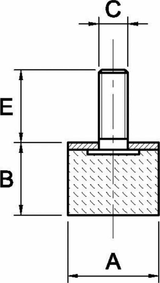 Piede maschio 50x15 M12x30 confezione da 10 pezzi - 2