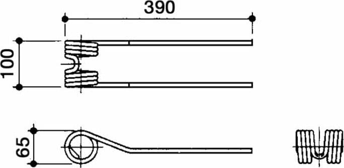 Dente girello adattabile Slam lunghezza 390 filo 9 confezione da 3 pezzi - 5