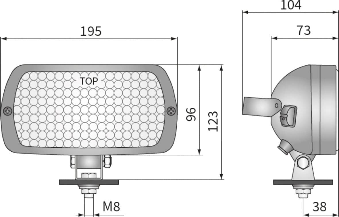 Faro alogeno ampio raggio rettangolare 195x96mm - 2