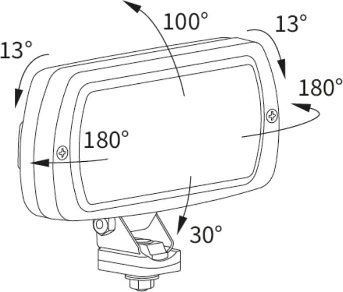 Faro alogeno ampio raggio rettangolare 195x96mm - 3