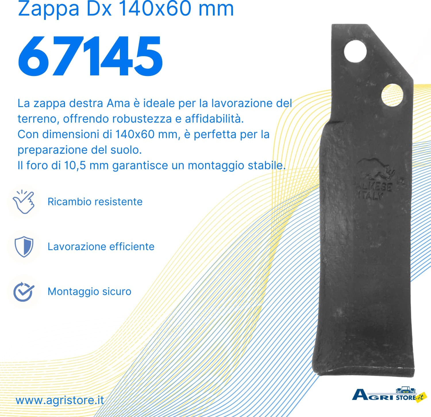Zappa dx L 140,H 60,foro 10,5 - 6