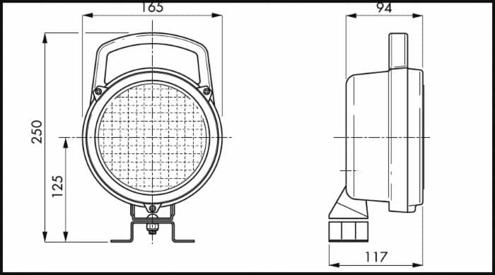 Faro da lavoro alogeno con supporto orientabile Ø 161mm - 3