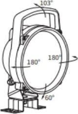 Faro da lavoro alogeno con supporto orientabile Ø 161mm - 4