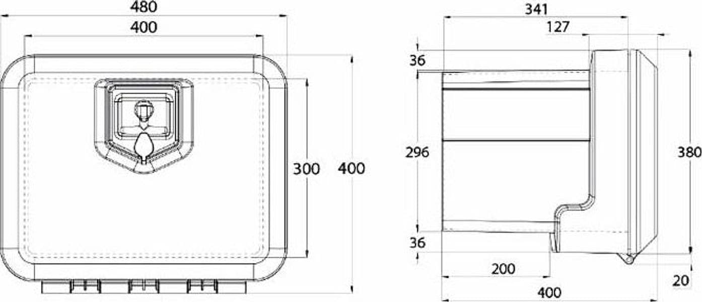 Cassetta porta attrezzi in plastica 480x400x400mm - 2