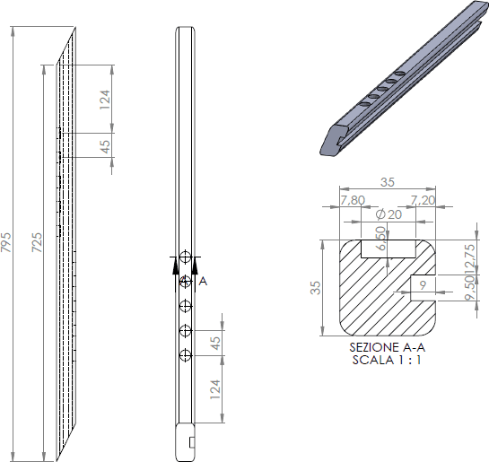 Scalpello adattabile Nardi 6CS 64 35X35 sx - 4