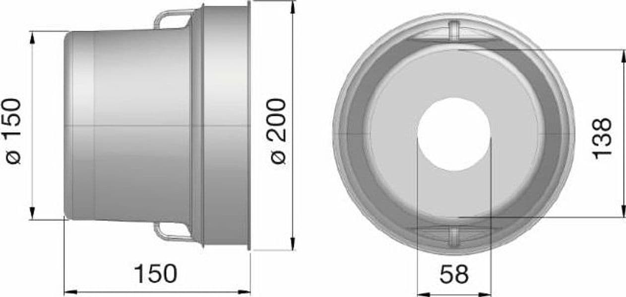 Controcuffia tonda in plastica rigida,lunghezza 150mm - 2