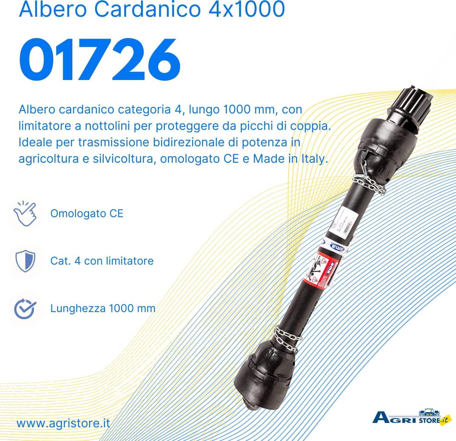 Albero cardanico con limitatore a nottolini 4x1000 - 6