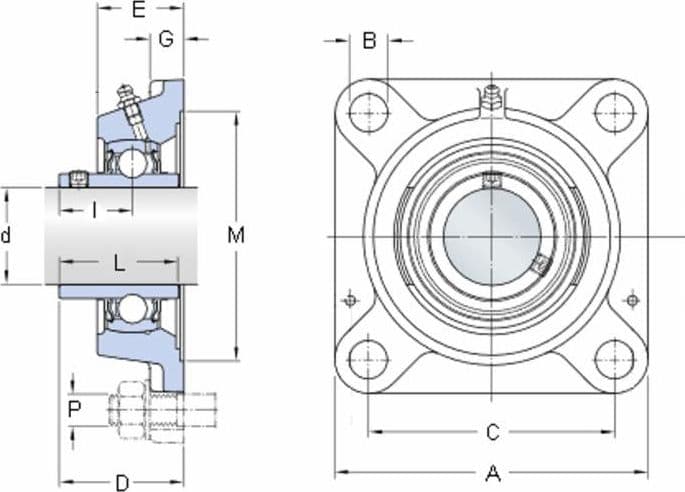 Supporto dritto autoallineante FY 40 TF SKF Ø 40mm - 3