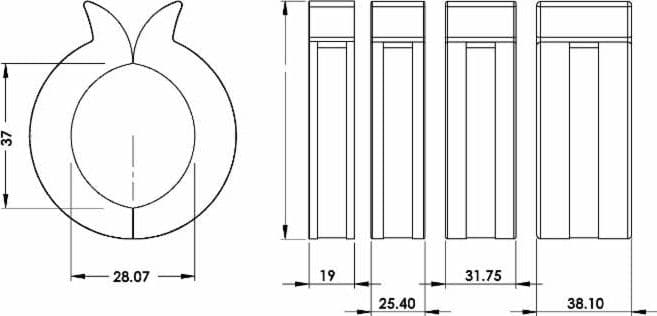 Riduttore di corsa per cilindri spessore 1" per stelo cilindri Ø 25/40mm - 2