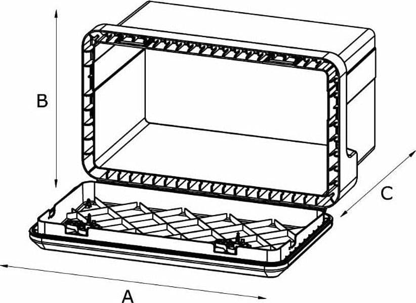 Cassetta porta attrezzi in plastica 630x450x480mm - 2