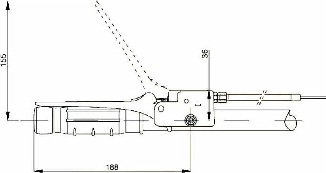 Leva arresto motore per diesel a trasmissione meccanica con Ø tubo 22mm - 2