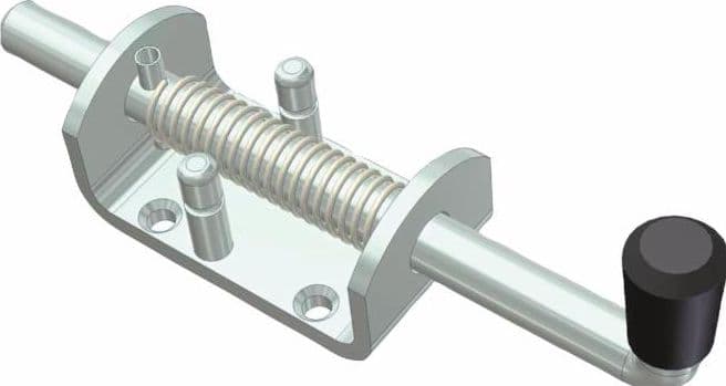 Perno a molla in acciaio inox con il diametro del perno Ø 12mm e base di fissaggio 74x40mm - 3