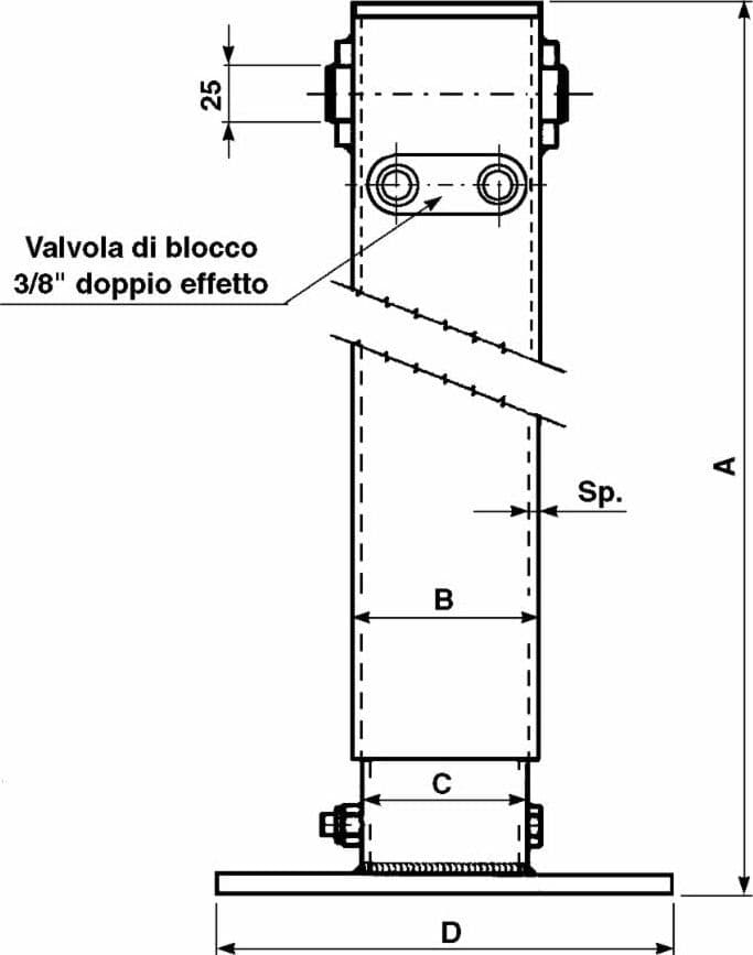 PIEDE IDR.C/VALVOLA D.E. 100X100X400 - 2