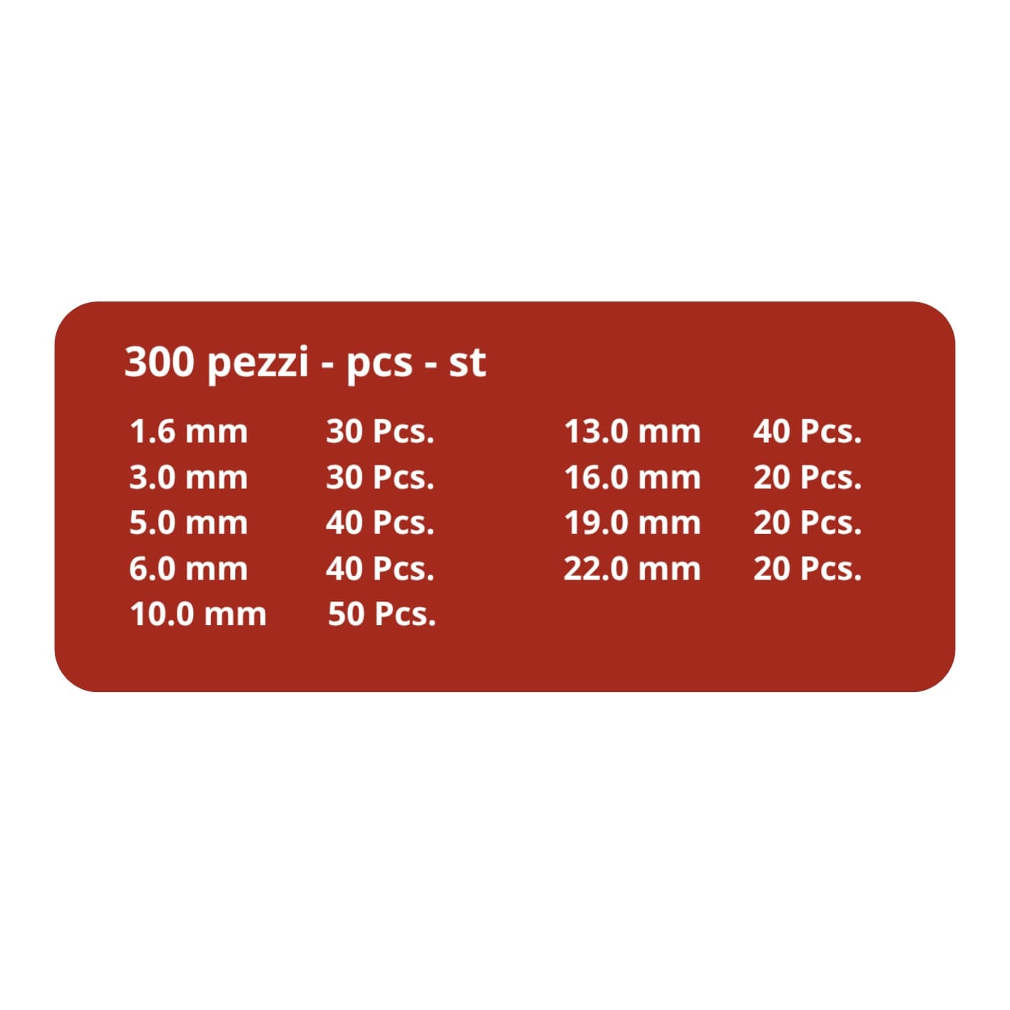 Assortimento anelli seeger 300 pezzi da 1,6mm a 22mm - 2