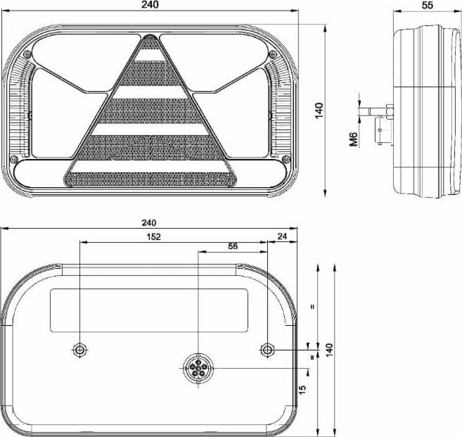 Fanale posteriore dx a LED 12-36V 240x55x140mm - 4