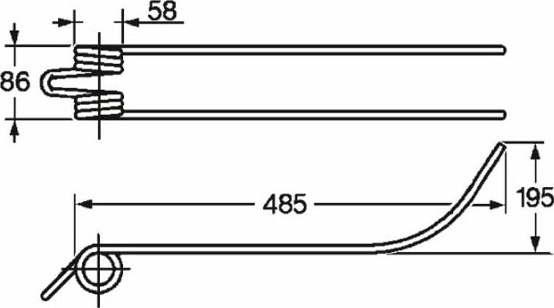 Dente giroandanatore lungo adattabile Fontanesi filo 8,5 confezione da 10 pezzi - 2