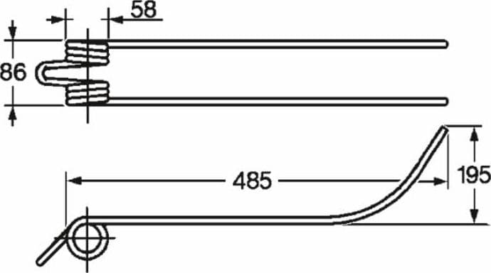 Dente giroandanatore lungo adattabile Fontanesi filo 8,5 confezione da 10 pezzi - 2