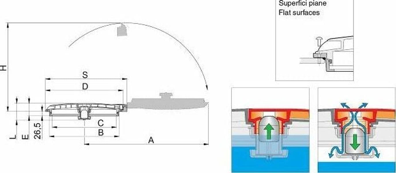 Coperchio ribaltabile a 180° per serbatoi con Ø 455mm - 2