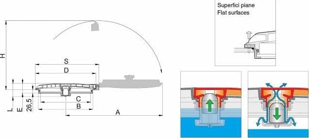 Coperchio ribaltabile a 180° per serbatoi con Ø 455mm - 2