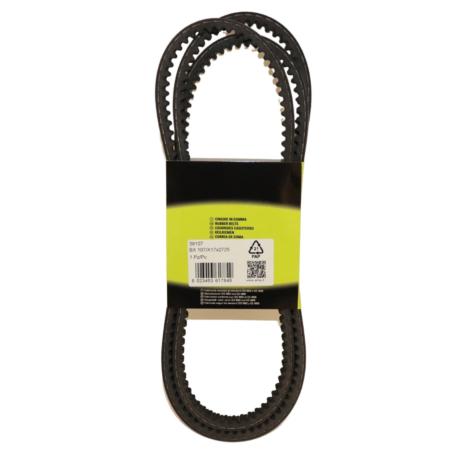 Cinghia BX 107 adattabile al riferimento originale BCS Duplex 36220017 - 2