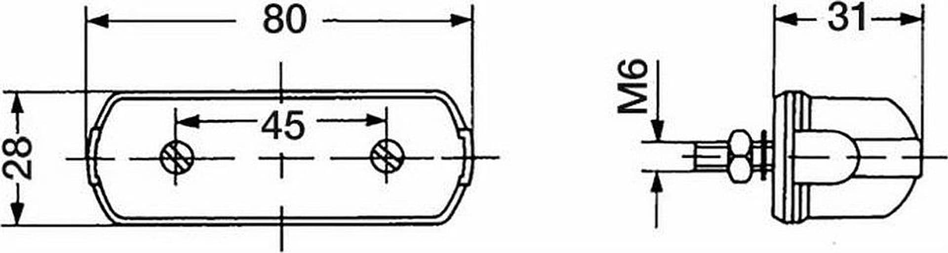 Fanale targa euro 80x28mm - 2