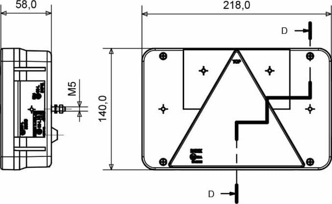 Fanale posteriore alogeno sx 220x140mm - 2