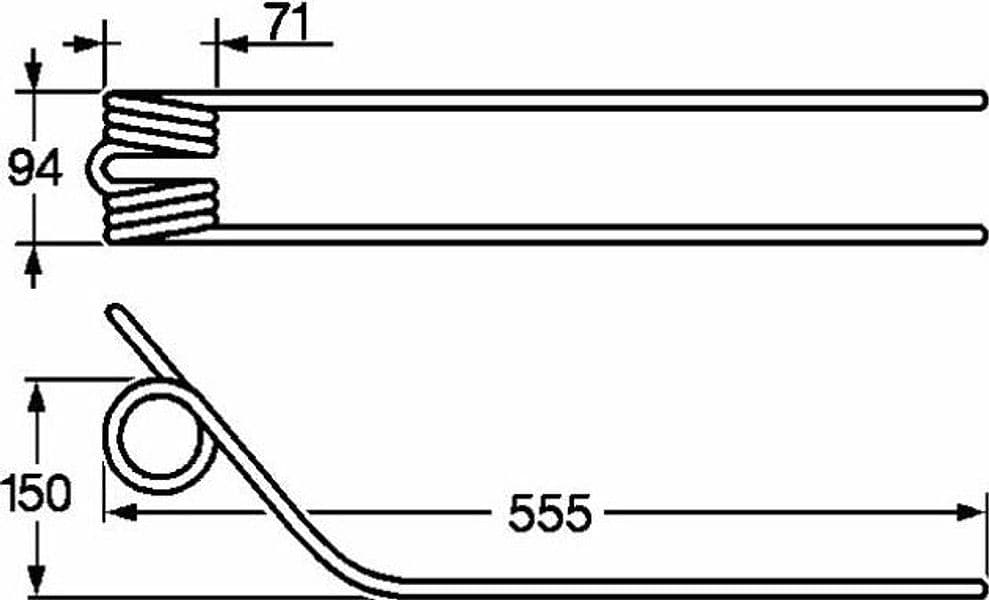 Dente giroandanatore adattabile Kuhn 57720200/A filo 9,5 - 7