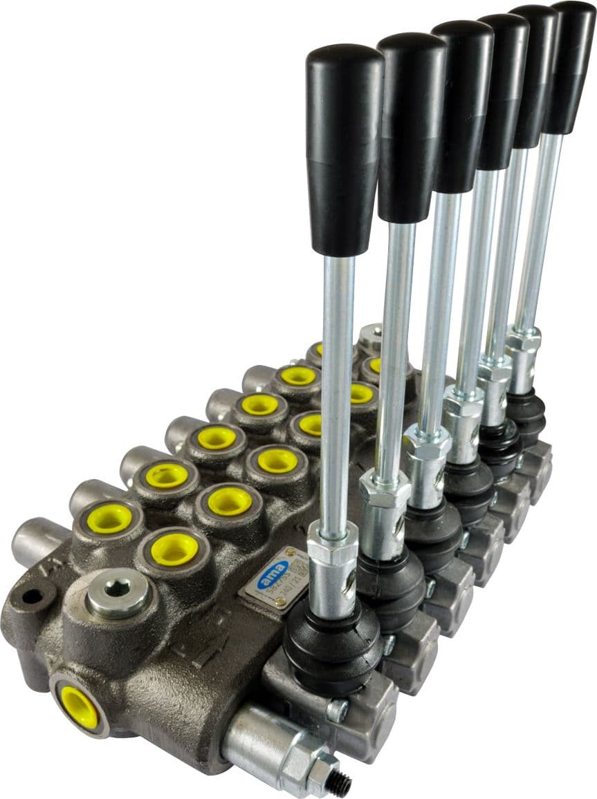 Distributore idraulico da 3/8" a 6 leve doppio effetto 40L - 4