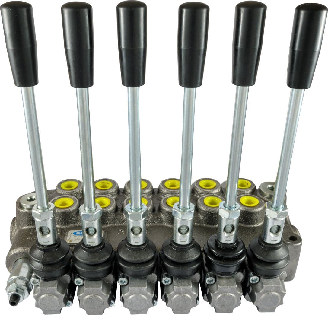 Distributore idraulico da 3/8" a 6 leve doppio effetto 40L - 5
