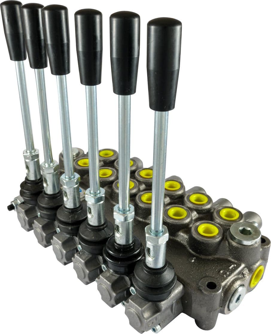 Distributore idraulico da 3/8" a 6 leve doppio effetto 40L - 6