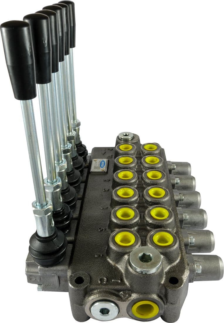 Distributore idraulico da 3/8" a 6 leve doppio effetto 40L - 7