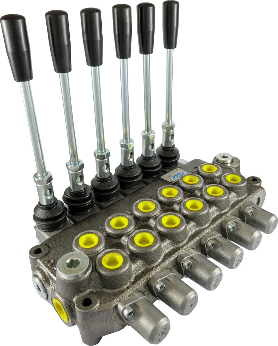 Distributore idraulico da 3/8" a 6 leve doppio effetto 40L - 8