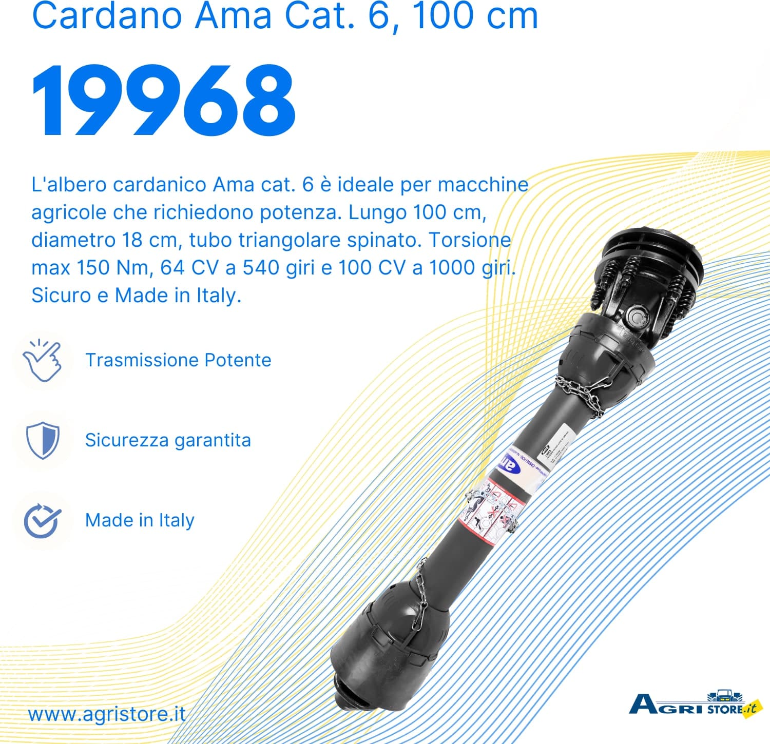 Cardano Ama con limitatore a dischi di attrito cat. 6 100cm 4 ferodi - 6
