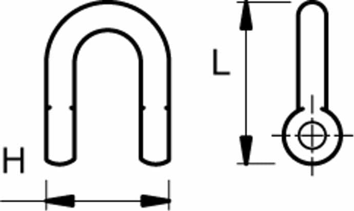 Grillo fissaggio per coltello h=48 l=65 - 3