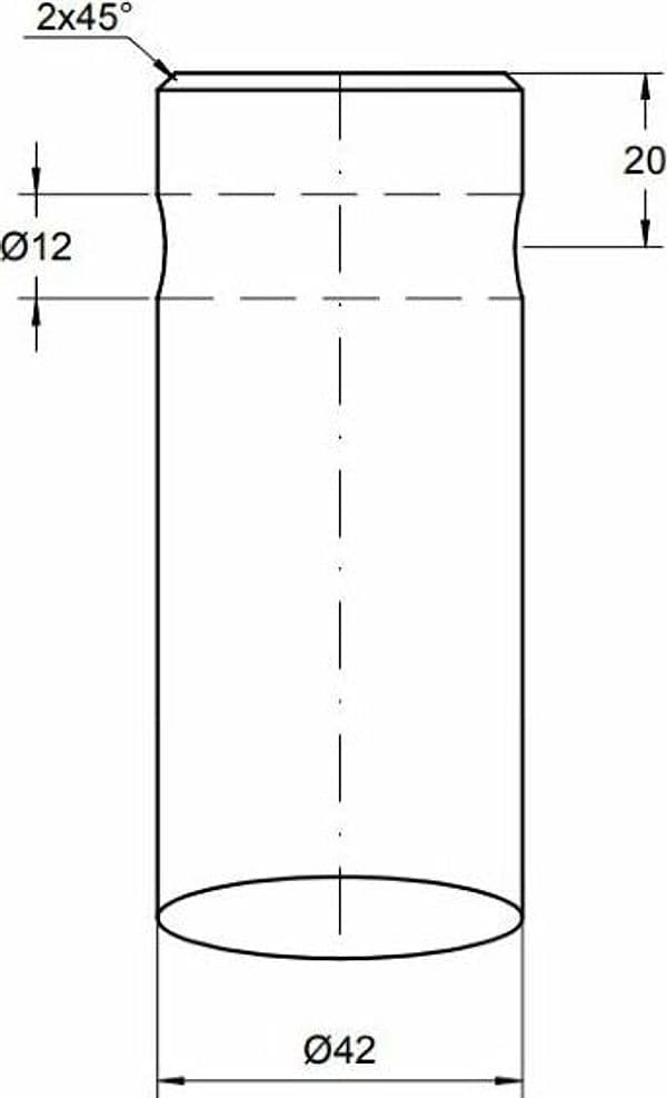Punta forata per caricamento frontale ø 42mm lunghezza 980mm - 3