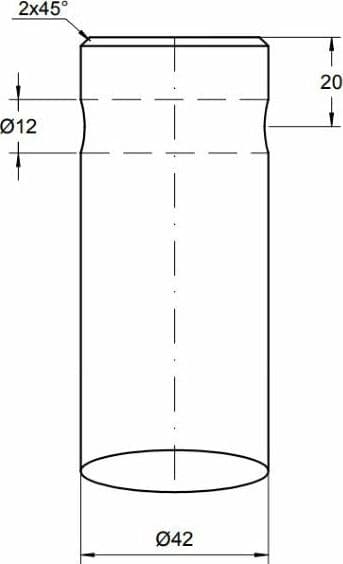 Punta forata per caricamento frontale ø 42mm lunghezza 980mm - 3