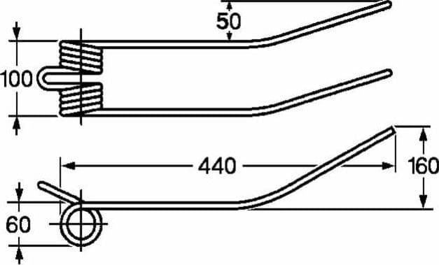 Dente a molla per giroandanatore filo Ø 8,5mm adattabile Slam e Borello - 6