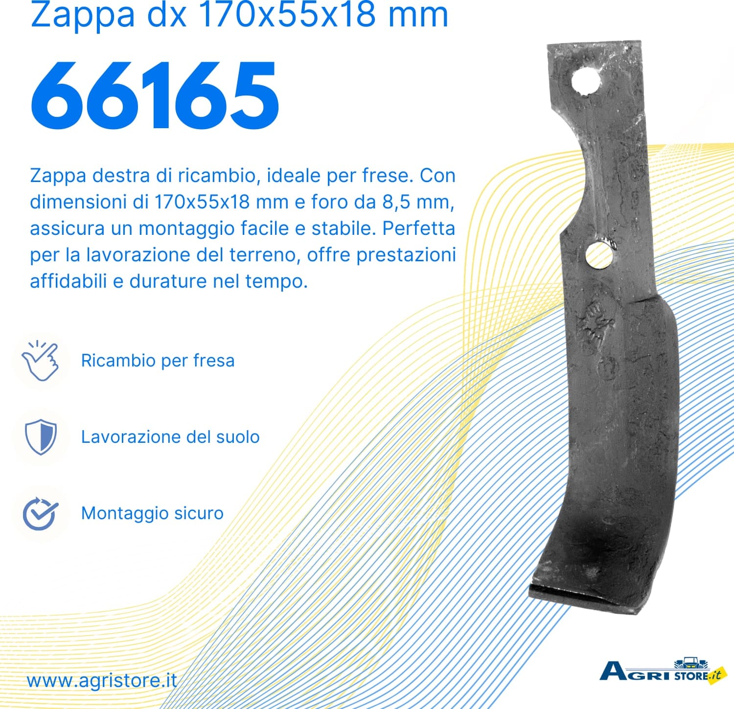 Zappa dx L 170,H 55,s 18,foro 8,5 - 6