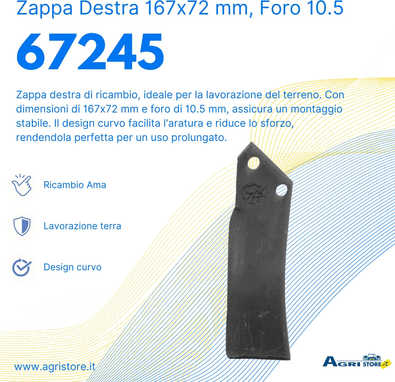 Zappa dx L 167,H 72,foro 10,5 - 6