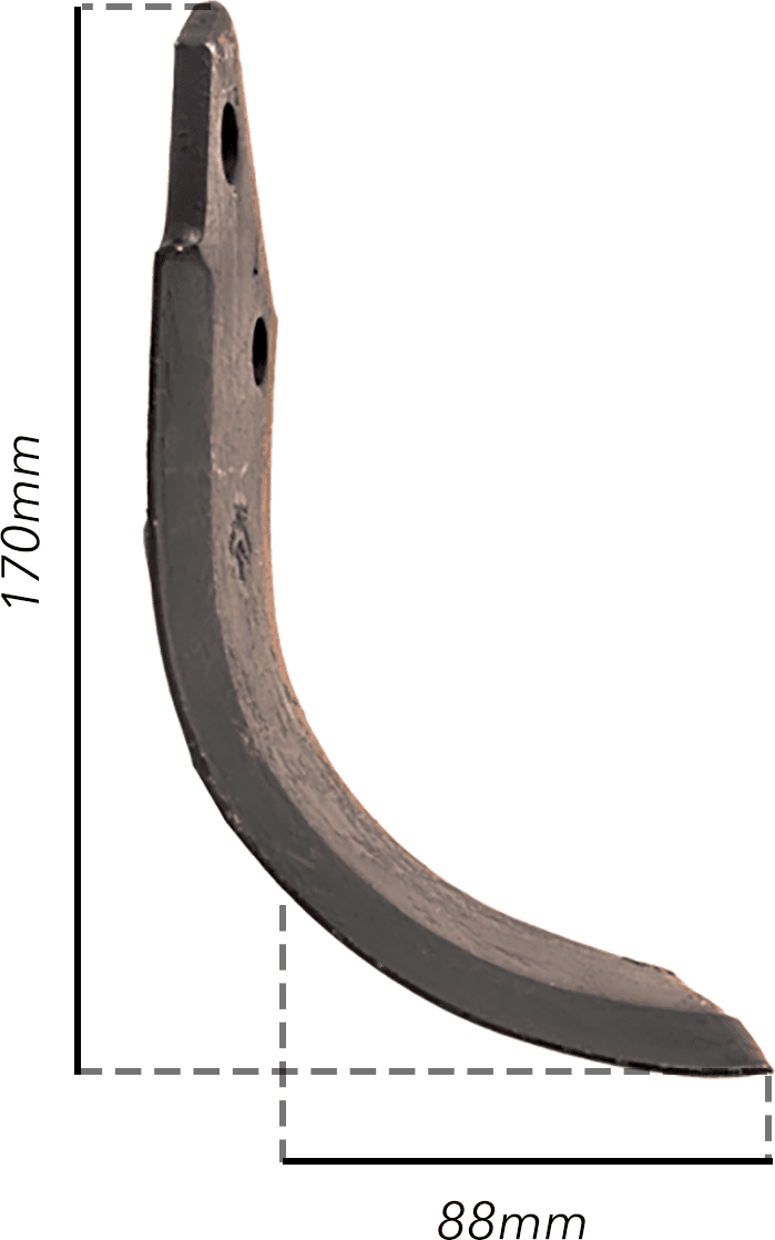 Zappa dx 170x88mm con foro 12,5mm - 5