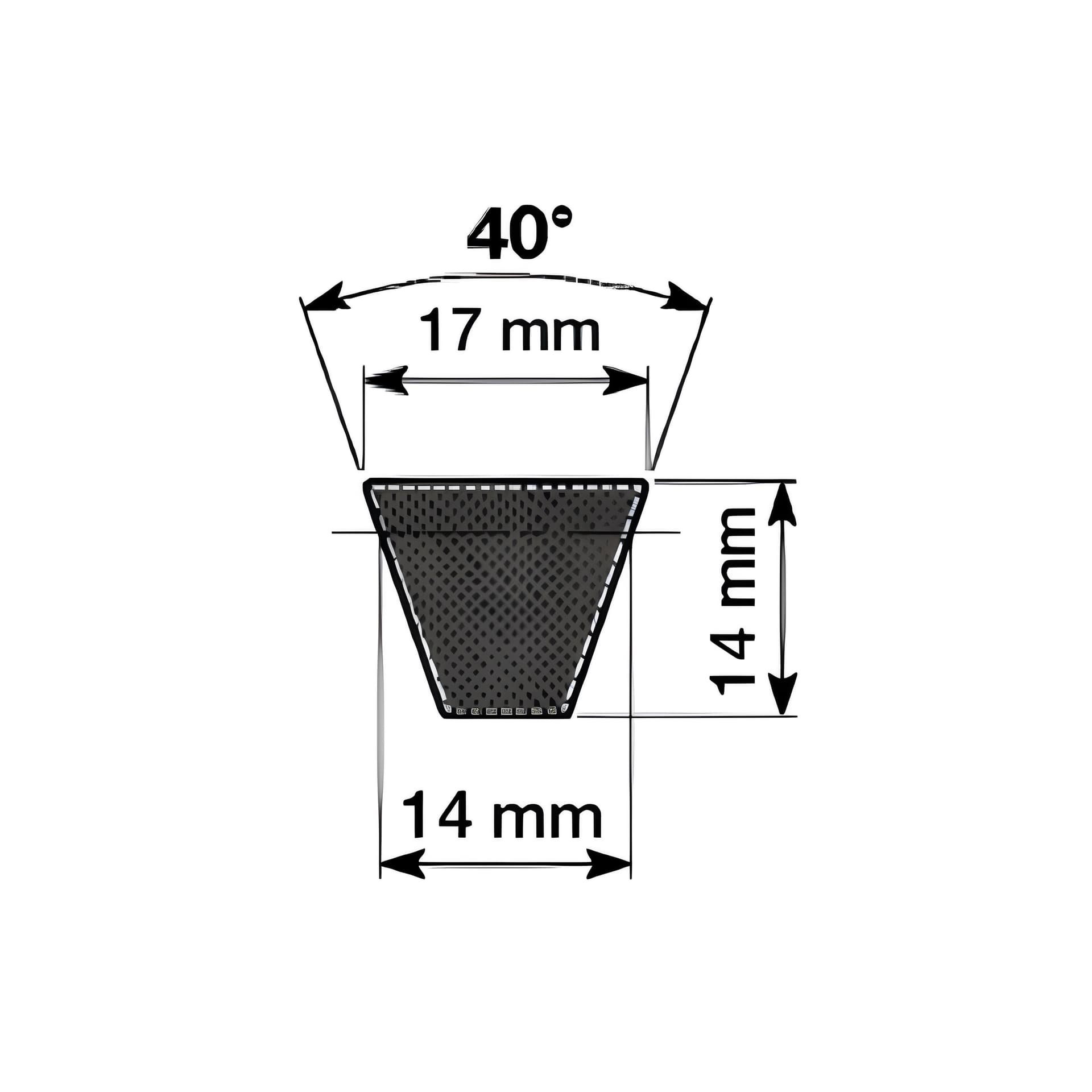 Cinghia trapezoidale in gomma telata SPB 1340 adattabile a BCS 36200032 - 3