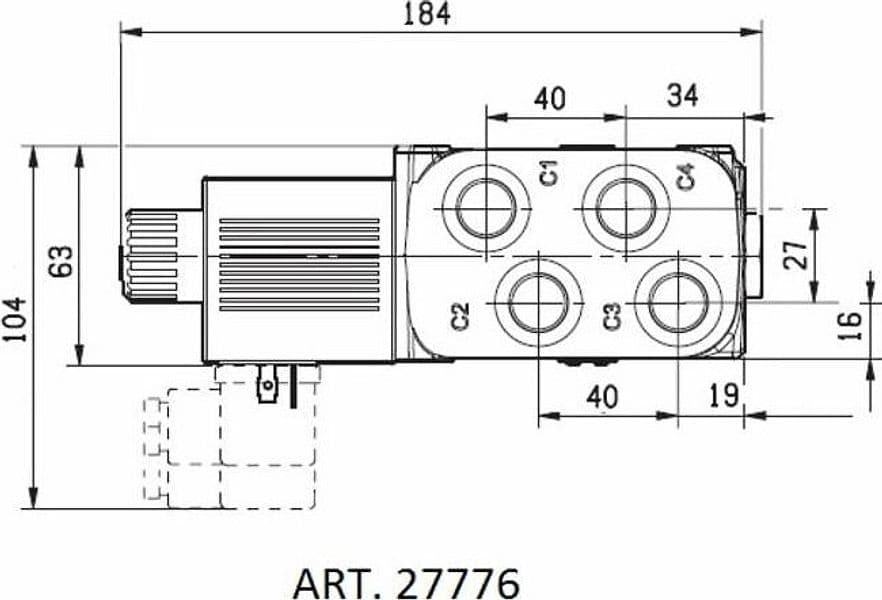 Deviatore elettrico a 6 vie da 3/8" 12VDC 60 litri - 6